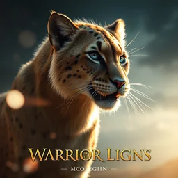a movie poster for warrior cats by wayne mclouglin, depth of field, sun flare, hyper realistic, very detailed, backlighting, cgi