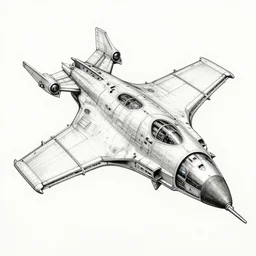 detailed sharp spaceship drawing