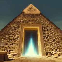 highly detailed environment concept art doorway glowing portal in the pyramid finely detailed illustration animation key frame