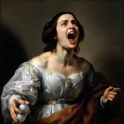 a caravaggio artwork film of princess leia screaming, artwork by caravaggio