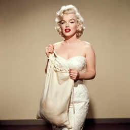 In 1951, a journalist criticized Marilyn Monroe; saying that she looks beautiful only because of her super expensive dresses. In return, Marilyn took a photo shoot using a potato sack.