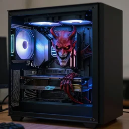 a demon living inside a computer case