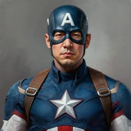 xi jinping as captain america with a communist symbol on chest, digital painting, extremely detailed, 4 k, intricate, brush strokes, mark arian, artgerm, bastien lecouffe - deharme