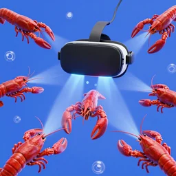 virtual reality beams, beautiful crayfish surrounded by internet hyperlinks | | artgerm, octane render, raytracing, 8 k, hd, vibrant, escher