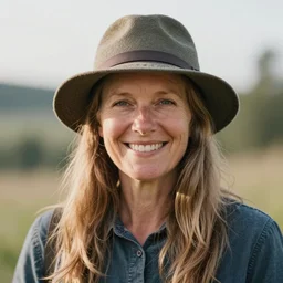 a beautiful body portrait of a smiling woman by alexandra nataf, long hair, aged 2 5, swedish, wearing a travel hat, photo realistic, real life, photograph, 3 5 mm, octane render, trending on artstation