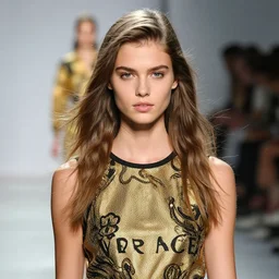 portrait of young edita vilkeviciute, versace fashion show 2 0 1 1 spring summer