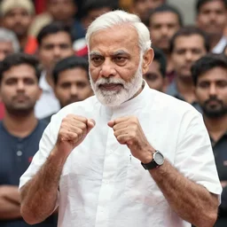 narendra modi in fight club, surrounder by alot of people, still from fight 8 k