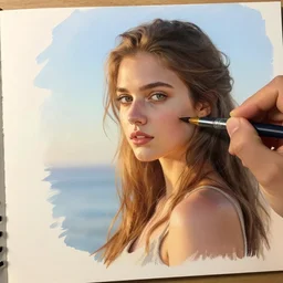 girl, fantasy, pen paint, ultra realistic!!!, clear weather, golden hour, sharp focus