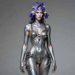 a pirate woman with iridescent skin by van herpen, iris