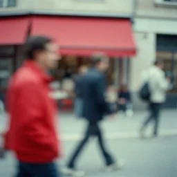 blurry, street photography by saul leiter, quints, red, pale
