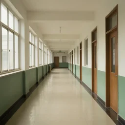 school hallway, matte painting by sylvain sarrailh, artstation