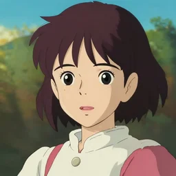 Okada Yukiko portrait, by Dice Tsutsumi, Makoto Shinkai, Studio Ghibli