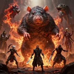 by artgerm and agostino arrivabene, visually stunning, cinematic, ultra realistic, hyper realism, 1 2 k, epic, octane render, unreal engine, vfx, maya, mortal coil, hellfire, giant rat, imp master, timber wolf, bloodbloom, corruption, knife juggler, lakkari sacrifice, pathmaker hamm