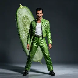 freddy mercury as a cucumber