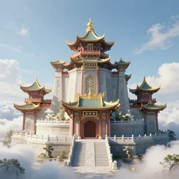 cloud temple, octane render, 8k