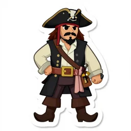 die cut sticker, king of the pirates