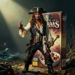 A 90s magazine advert for pirates of a Cereal box.