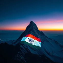 indian flag projected on the matterhorn