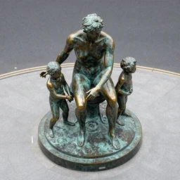 high resolution photograph of a bronze sculpture in a roundabout