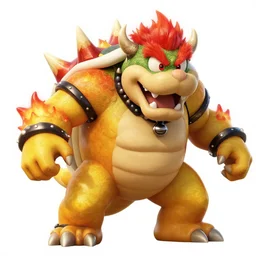 detailed concept art of a huge giant fire bowser by cheng yi and luolin, aartstation, artstationhd, detailed scales, spiky and red hair tuft green scales. bowser, bowser nintendo, koopa, ~ bowser # bowser ( ( mario ) ) bcy. net, realistic. cheng yi, fire breathing. bowser