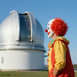 clown staring at observatory by dan mcpharlin