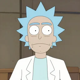 A portrait of Joe Biden as Rick And Morty, symmetrical facial features