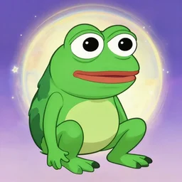 futuristic spiritual mystic photo of the pepe the frog, studio ghibli, beautiful, crisp