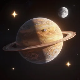 planet, trending on artstation, stars and moon, 8k, cinematic composition, warm color palette, photorealistic, octane render,