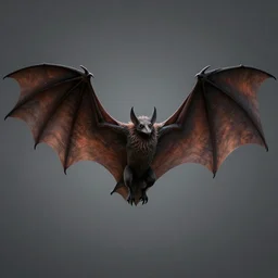 huge scary oversized bat wings, spread to full lenght