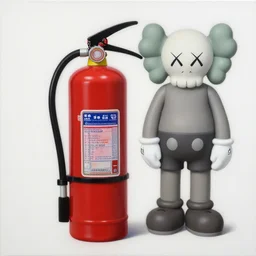 fire extinguisher by shusei nagaoka, kaws, david rudnick, airbrush on canvas, pastell colours, cell shaded, 8 k