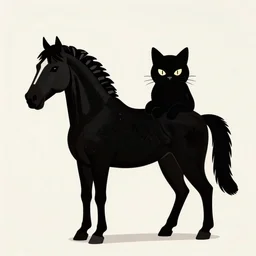 caballo combinado con un gato negro serigrafia horor 1 0 2 4 x 1 0 2 4