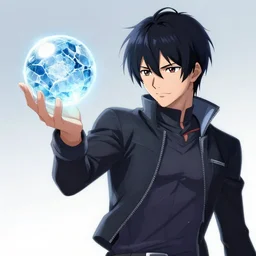 a portrait of anime prince casting ice - ball and shoot it, cyberpunk concept art, trending on artstation, highly detailed, intricate, sharp focus, digital art, 8 k