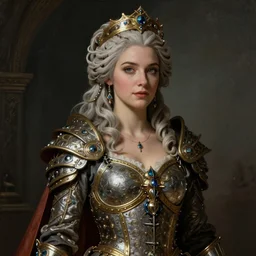 Mystical Valkyrie, Portrait of a beautiful female Atlantean Reptilian Warrior, Realistic, Regal, Refined, Detailed Digital Art, Michael Cheval, Walt Disney (1937), François Boucher, Oil Painting, Steampunk, Josephine wall, Highly Detailed, Cinematic Lighting, Unreal Engine, 8k, HD