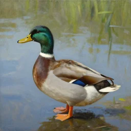 a duck on the prowl oil painting miguel rio branco