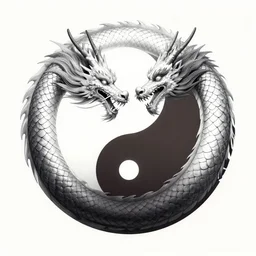 yin and yang dragon by ruan jia