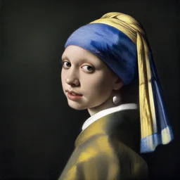 portrait of most beautiful girl in the world, oil painting by johannes vermeer, 1 7 th century, art, oil on canvas, wet - on - wet technique, realistic, expressive emotions, intricate textures, illusionistic detail