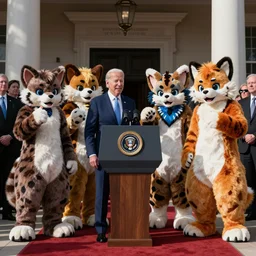 president biden and the fursuit clique at his inauguration