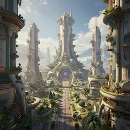 inside a solarpunk utopian city, highly detailed, 4k, HDR, award-winning, octane render