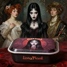 a lisa frank mcdonalds microwaved happymeal, gothic, highly detailed, digital painting, artstation, smooth, sharp focus, illustration, art by artgerm and greg rutkowski and alphonse mucha and william - adolphe bouguereau