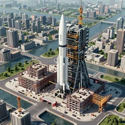 a beautiful ultradetailed highly detailed missile launch facility unfinished building city by mike winkelmann, water, archdaily, wallpaper, highly detailed, trending on artstation.
