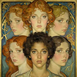 an art nouveau, ( streamline moderne ), multi - racial portrait in the style of anna dittmann and charlie bowater and vitaly bulgarov. very large, clear, expressive, and intelligent eyes. centered, ultrasharp focus, dramatic lighting, photorealistic digital matte painting, intricate symmetrical ultra detailed background.