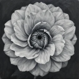 a chiaroscuro oil painting of a infinity recursive ref flower