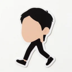 a wandering mind, sticker art, simple white background victo ngai, kilian eng, flat, minimalist
