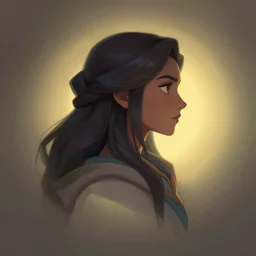 side profile centered painted portrait, Maya Ali as a wind mage, only one head, Arcane D&D, cell-shaded, matte painting concept art, beautifully backlit, official fanart, 4k, HDR, Trending on artstation, Behance, by Jesper Ejsing and RHADS and Makoto Shinkai and Lois van baarle and ilya kuvshinov and rossdraws and Cushart Krentz and Gilleard James