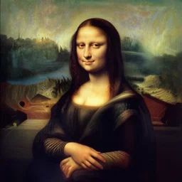 beksinski, zdzisław - mona lisa in the style of giger, h. r. by zdzislaw beksinski and h. r. giger