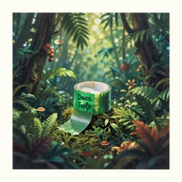 duct tape jungle album cover, card art, film, soft lighting gradient. no text no watermarks.