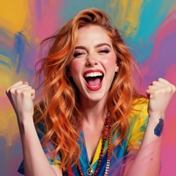 a very beautiful highly aesthetic wallpaper photo of ALEXANDRIA MORGAN in a very euphoric and fanatic mood, artsy, trending on Artstation, 4k, masterpiece