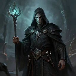a portrait art of necromancer, dnd, War craft,