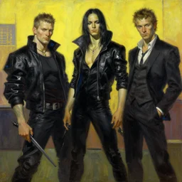 cyberpunk, painting by gaston bussiere, craig mullins, j. c. leyendecker, tom of finland
