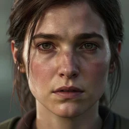 an amazing photo, extreme close-up of the face of a young ellie from The last Of Us, award winning photo, very detailed, cinematic, beautiful lighting effects